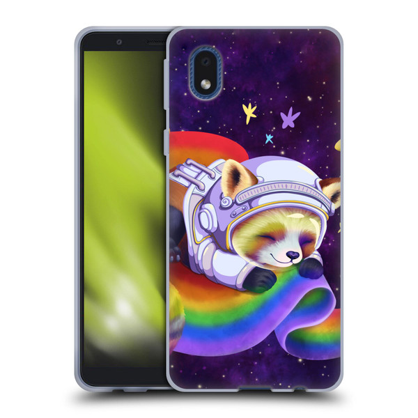 Carla Morrow Rainbow Animals Red Panda Sleeping Soft Gel Case for Samsung Galaxy A01 Core (2020)