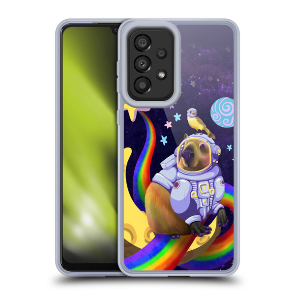Carla Morrow Rainbow Animals Capybara Sitting On A Moon Soft Gel Case for Samsung Galaxy A33 5G (2022)