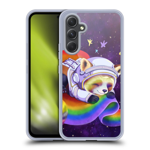 Carla Morrow Rainbow Animals Red Panda Sleeping Soft Gel Case for Samsung Galaxy A54 5G