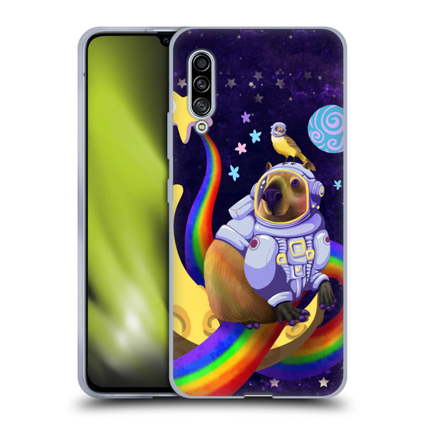 Carla Morrow Rainbow Animals Capybara Sitting On A Moon Soft Gel Case for Samsung Galaxy A90 5G (2019)