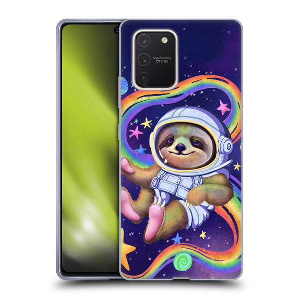 Carla Morrow Rainbow Animals Sloth Wearing A Space Suit Soft Gel Case for Samsung Galaxy S10 Lite