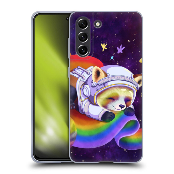 Carla Morrow Rainbow Animals Red Panda Sleeping Soft Gel Case for Samsung Galaxy S21 FE 5G