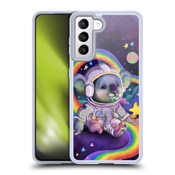 Carla Morrow Rainbow Animals Koala In Space Soft Gel Case for Samsung Galaxy S21 5G