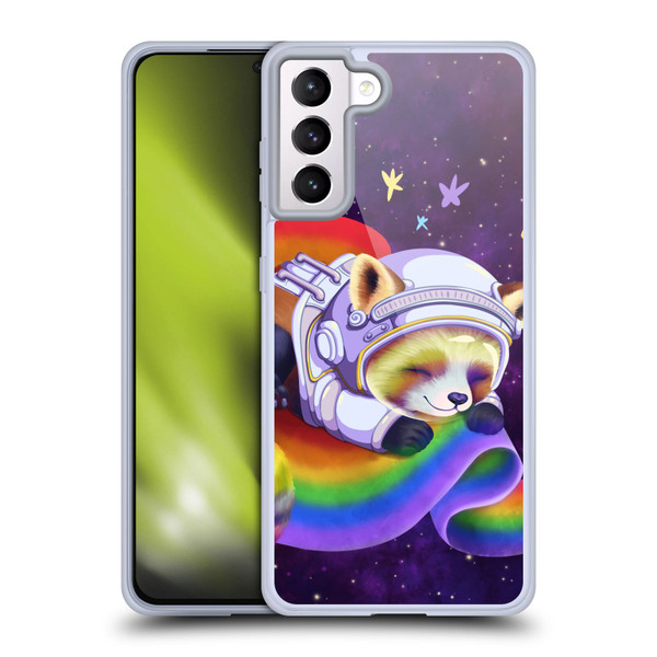 Carla Morrow Rainbow Animals Red Panda Sleeping Soft Gel Case for Samsung Galaxy S21+ 5G