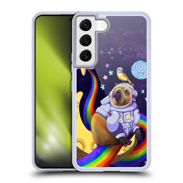 Carla Morrow Rainbow Animals Capybara Sitting On A Moon Soft Gel Case for Samsung Galaxy S22 5G