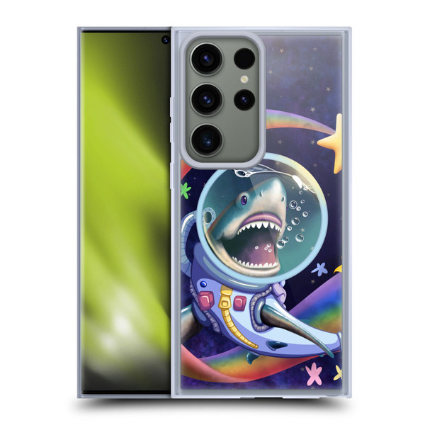 Carla Morrow Rainbow Animals Shark & Fish In Space Soft Gel Case for Samsung Galaxy S23 Ultra 5G
