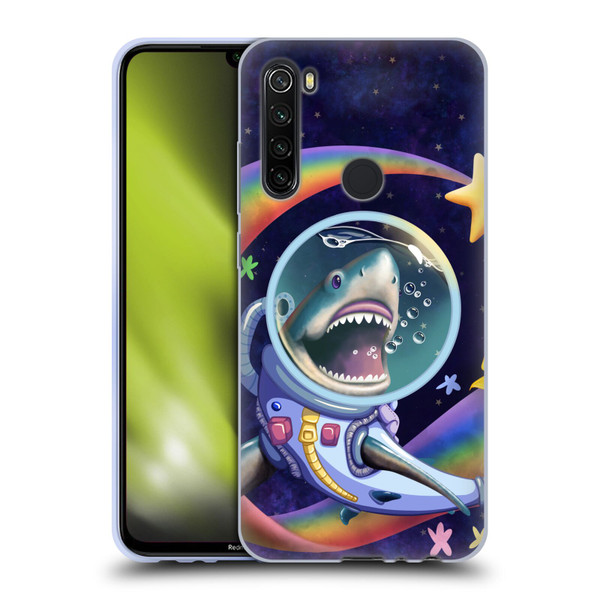 Carla Morrow Rainbow Animals Shark & Fish In Space Soft Gel Case for Xiaomi Redmi Note 8T