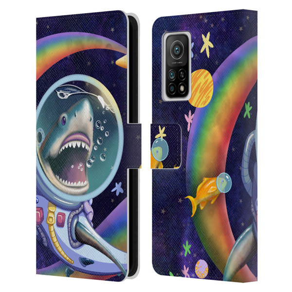 Carla Morrow Rainbow Animals Shark & Fish In Space Leather Book Wallet Case Cover For Xiaomi Mi 10T 5G