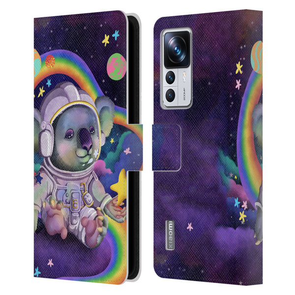 Carla Morrow Rainbow Animals Koala In Space Leather Book Wallet Case Cover For Xiaomi 12T Pro