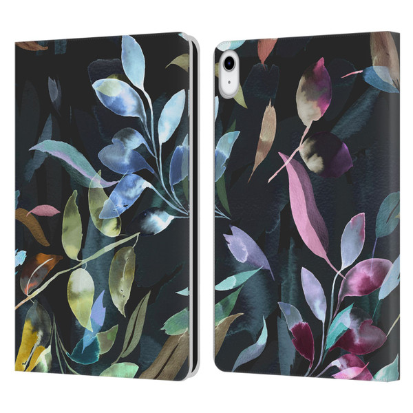 Ninola Botanical Patterns Watercolor Mystic Leaves Leather Book Wallet Case Cover For Apple iPad 10.9 (2022)