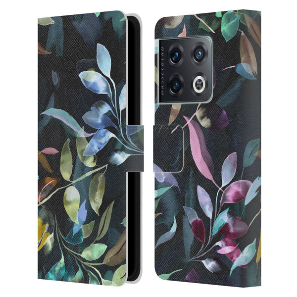 Ninola Botanical Patterns Watercolor Mystic Leaves Leather Book Wallet Case Cover For OnePlus 10 Pro
