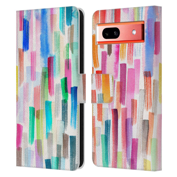 Ninola Colorful Brushstrokes Multi Leather Book Wallet Case Cover For Google Pixel 7a