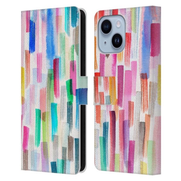 Ninola Colorful Brushstrokes Multi Leather Book Wallet Case Cover For Apple iPhone 14 Plus