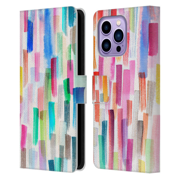 Ninola Colorful Brushstrokes Multi Leather Book Wallet Case Cover For Apple iPhone 14 Pro Max