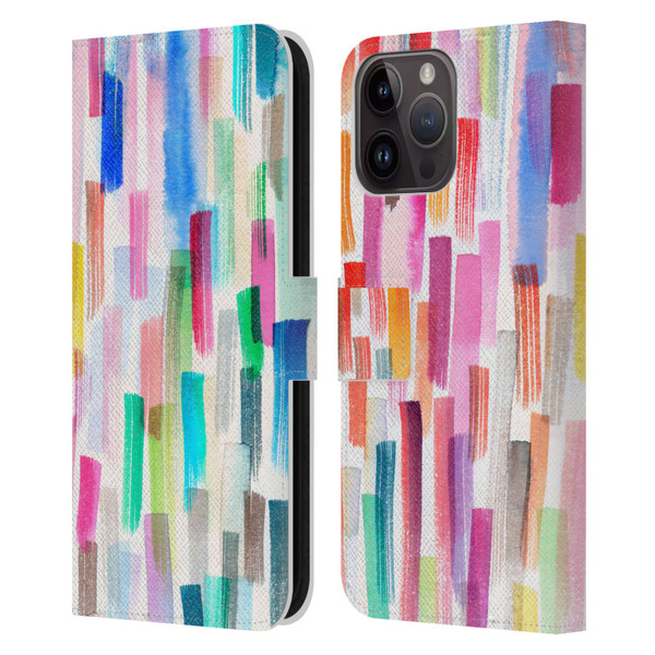 Ninola Colorful Brushstrokes Multi Leather Book Wallet Case Cover For Apple iPhone 15 Pro Max