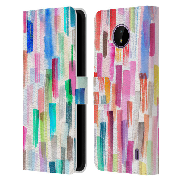 Ninola Colorful Brushstrokes Multi Leather Book Wallet Case Cover For Nokia C10 / C20