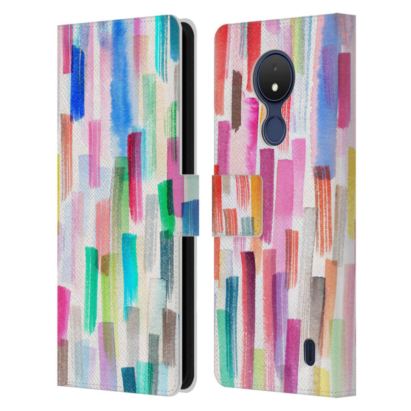 Ninola Colorful Brushstrokes Multi Leather Book Wallet Case Cover For Nokia C21