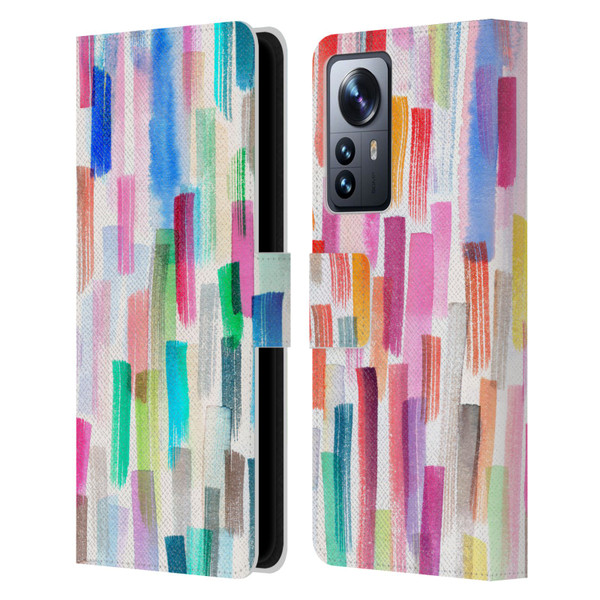 Ninola Colorful Brushstrokes Multi Leather Book Wallet Case Cover For Xiaomi 12 Pro
