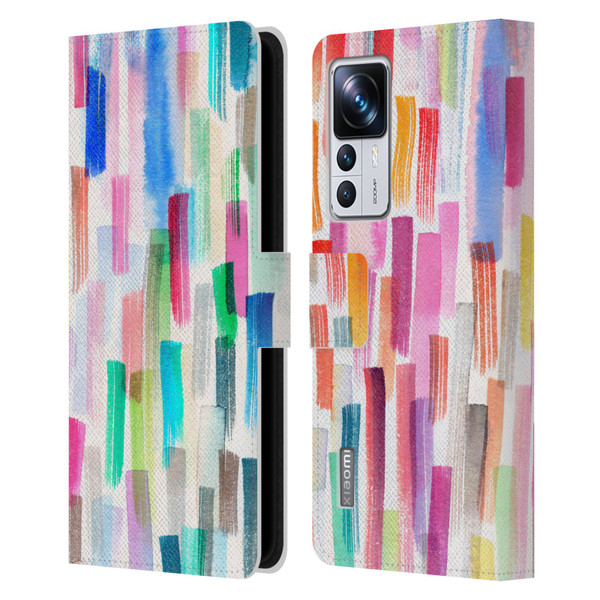 Ninola Colorful Brushstrokes Multi Leather Book Wallet Case Cover For Xiaomi 12T Pro