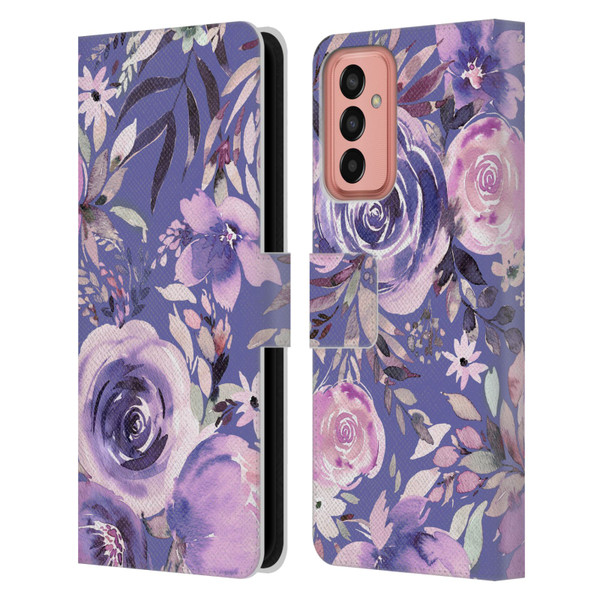 Ninola Lilac Floral Pastel Peony Roses Leather Book Wallet Case Cover For Samsung Galaxy M13 (2022)