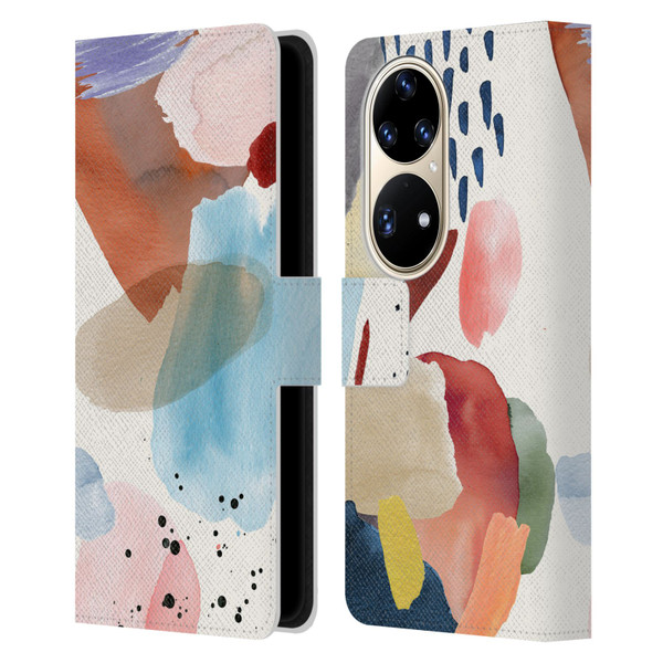Ninola Pattern Abstract Pastel Leather Book Wallet Case Cover For Huawei P50 Pro