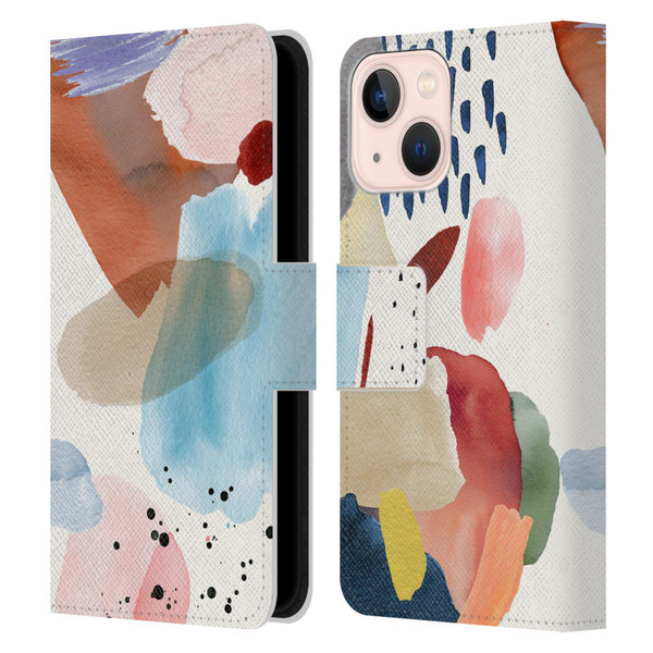 Ninola Pattern Abstract Pastel Leather Book Wallet Case Cover For Apple iPhone 13 Mini