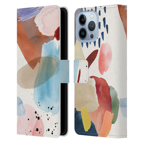 Ninola Pattern Abstract Pastel Leather Book Wallet Case Cover For Apple iPhone 13 Pro Max