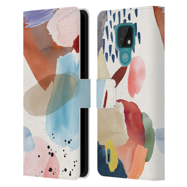 Ninola Pattern Abstract Pastel Leather Book Wallet Case Cover For Motorola Moto E7