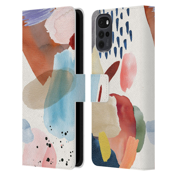 Ninola Pattern Abstract Pastel Leather Book Wallet Case Cover For Motorola Moto G22