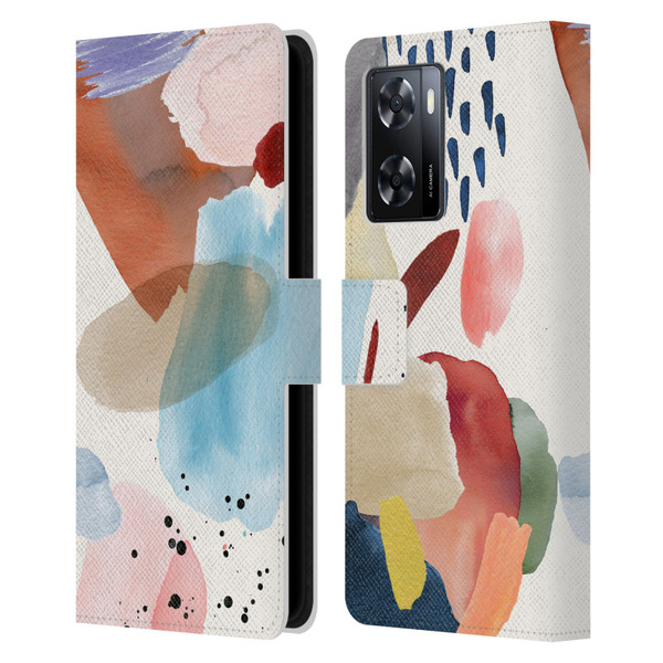 Ninola Pattern Abstract Pastel Leather Book Wallet Case Cover For OPPO A57s