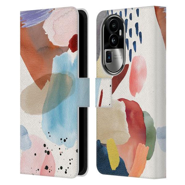 Ninola Pattern Abstract Pastel Leather Book Wallet Case Cover For OPPO Reno10 Pro+