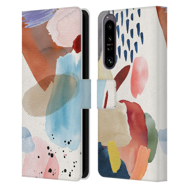 Ninola Pattern Abstract Pastel Leather Book Wallet Case Cover For Sony Xperia 1 IV