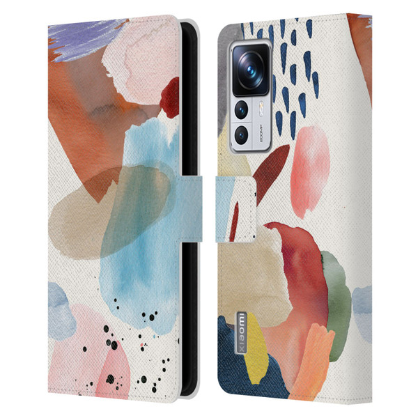 Ninola Pattern Abstract Pastel Leather Book Wallet Case Cover For Xiaomi 12T Pro