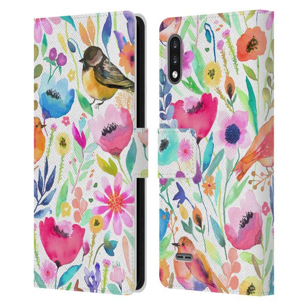 Ninola Summer Patterns Whimsical Birds Leather Book Wallet Case Cover For LG K22
