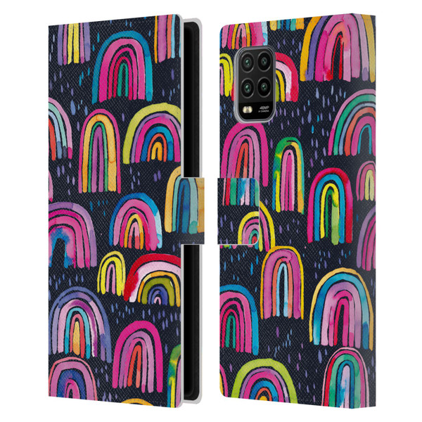 Ninola Summer Patterns Rainbows Navy Leather Book Wallet Case Cover For Xiaomi Mi 10 Lite 5G