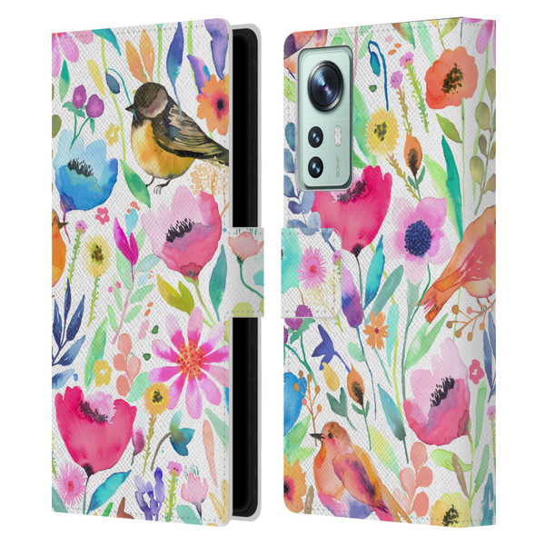 Ninola Summer Patterns Whimsical Birds Leather Book Wallet Case Cover For Xiaomi 12