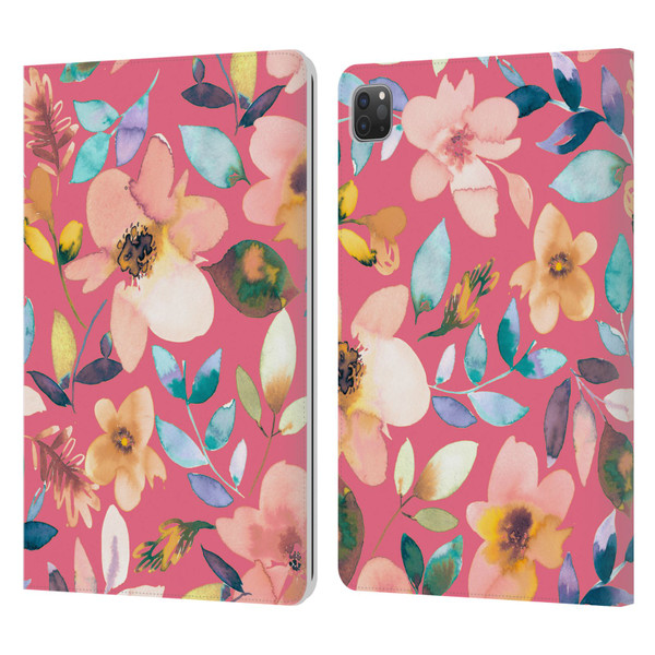 Ninola Spring Floral Tropical Flowers Leather Book Wallet Case Cover For Apple iPad Pro 11 2020 / 2021 / 2022