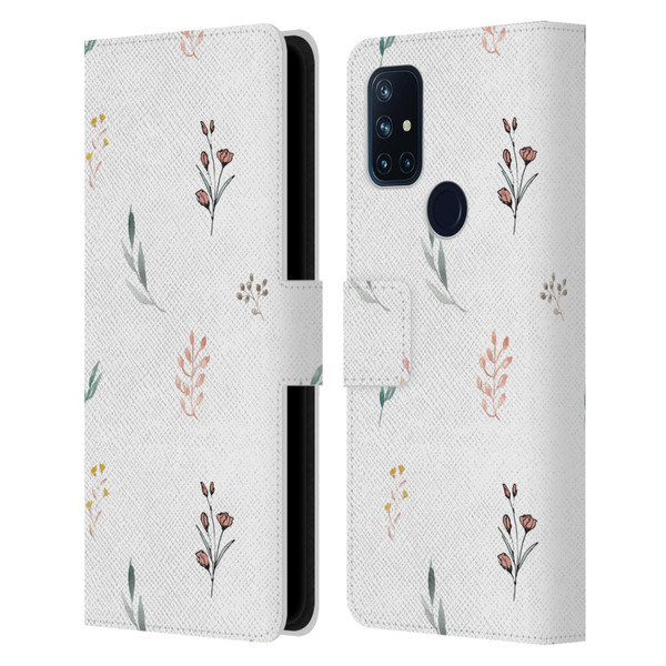 Anis Illustration Flower Pattern 2 Botanicals Leather Book Wallet Case Cover For OnePlus Nord N10 5G