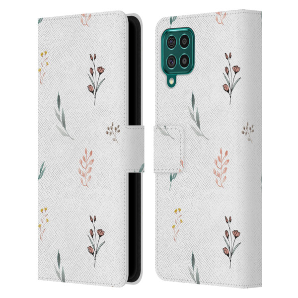 Anis Illustration Flower Pattern 2 Botanicals Leather Book Wallet Case Cover For Samsung Galaxy F62 (2021)