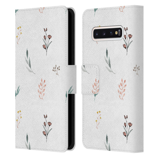 Anis Illustration Flower Pattern 2 Botanicals Leather Book Wallet Case Cover For Samsung Galaxy S10