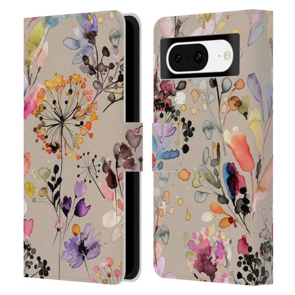 Ninola Wild Grasses Beige Leather Book Wallet Case Cover For Google Pixel 8