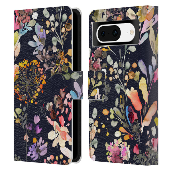 Ninola Wild Grasses Black Leather Book Wallet Case Cover For Google Pixel 8