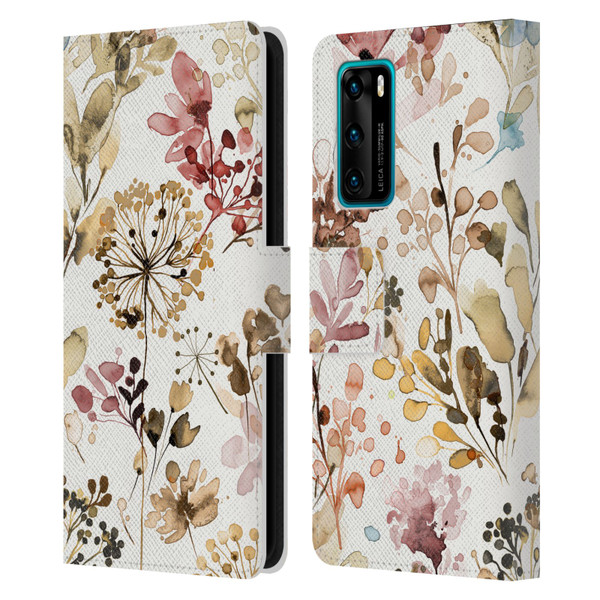 Ninola Wild Grasses Rustic Leather Book Wallet Case Cover For Huawei P40 5G