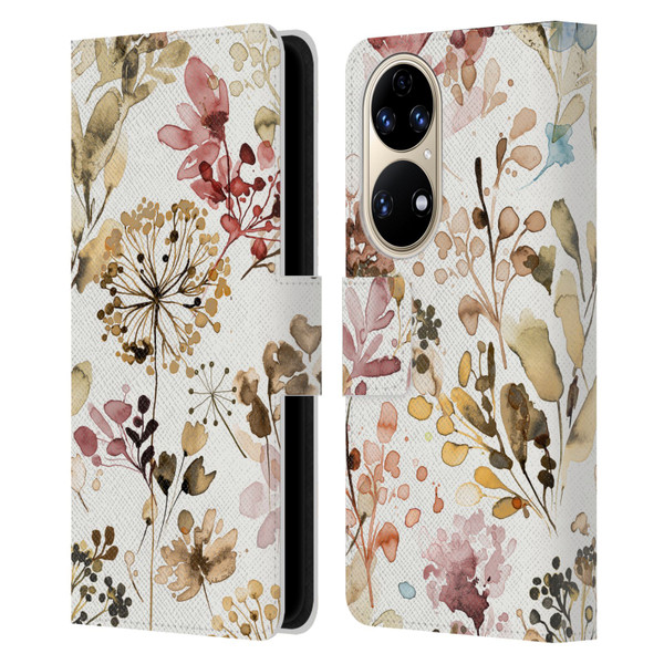 Ninola Wild Grasses Rustic Leather Book Wallet Case Cover For Huawei P50