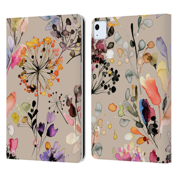 Ninola Wild Grasses Beige Leather Book Wallet Case Cover For Apple iPad Air 11 2020/2022/2024
