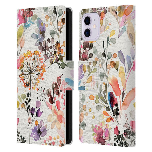 Ninola Wild Grasses Multicolor Leather Book Wallet Case Cover For Apple iPhone 11