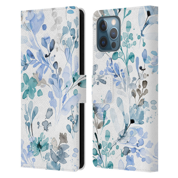 Ninola Wild Grasses Blue Plants Leather Book Wallet Case Cover For Apple iPhone 12 Pro Max