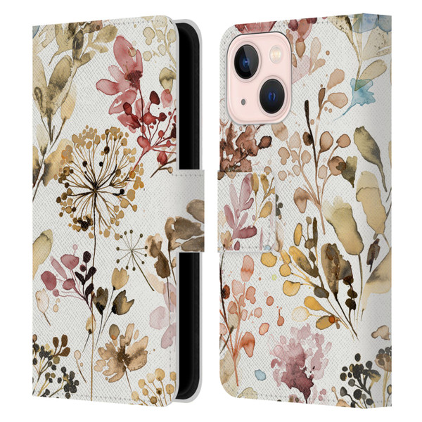 Ninola Wild Grasses Rustic Leather Book Wallet Case Cover For Apple iPhone 13 Mini