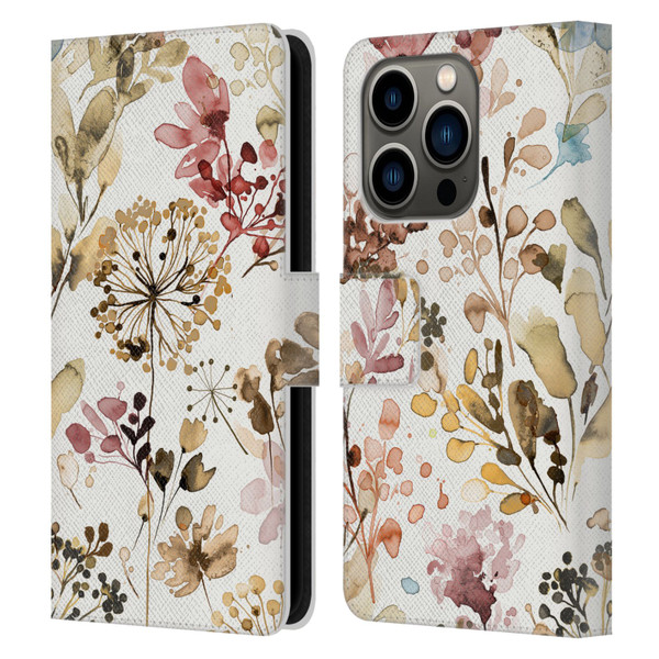 Ninola Wild Grasses Rustic Leather Book Wallet Case Cover For Apple iPhone 14 Pro