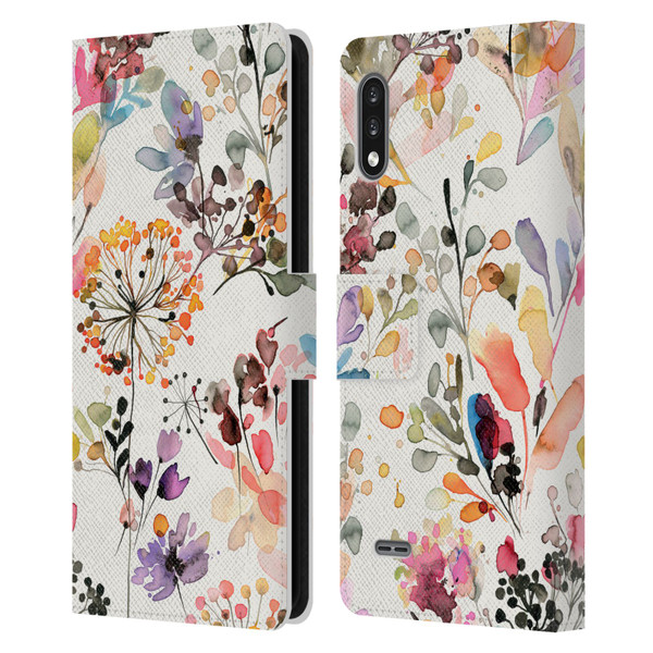 Ninola Wild Grasses Multicolor Leather Book Wallet Case Cover For LG K22